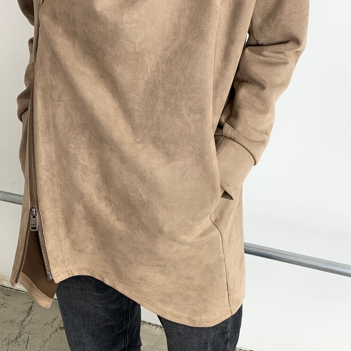 토네이도 마트 빅 후드 풀 집업 비대칭 드레이프 자켓 상품이미지6