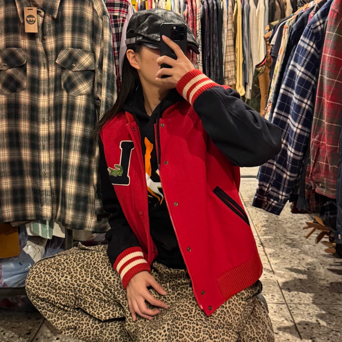 Lacoste 라코스테 자수 울 야구 점퍼 상품이미지2