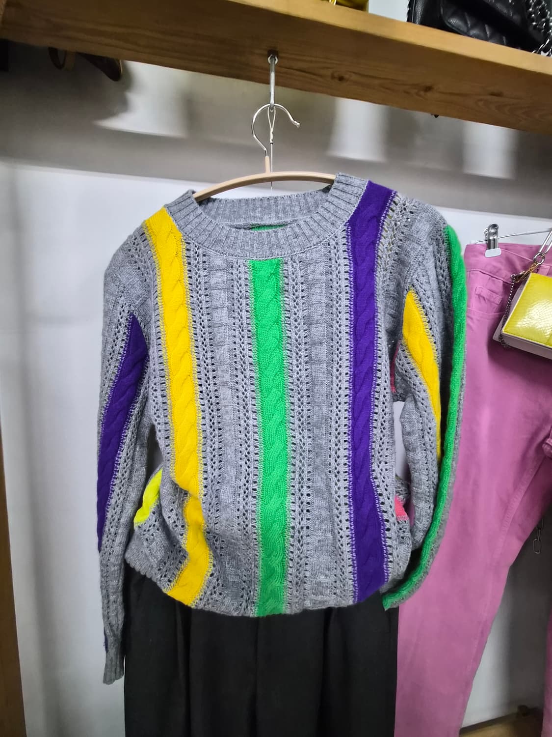 베네통 멀티컬러  케이블 봄니트. 상품이미지2