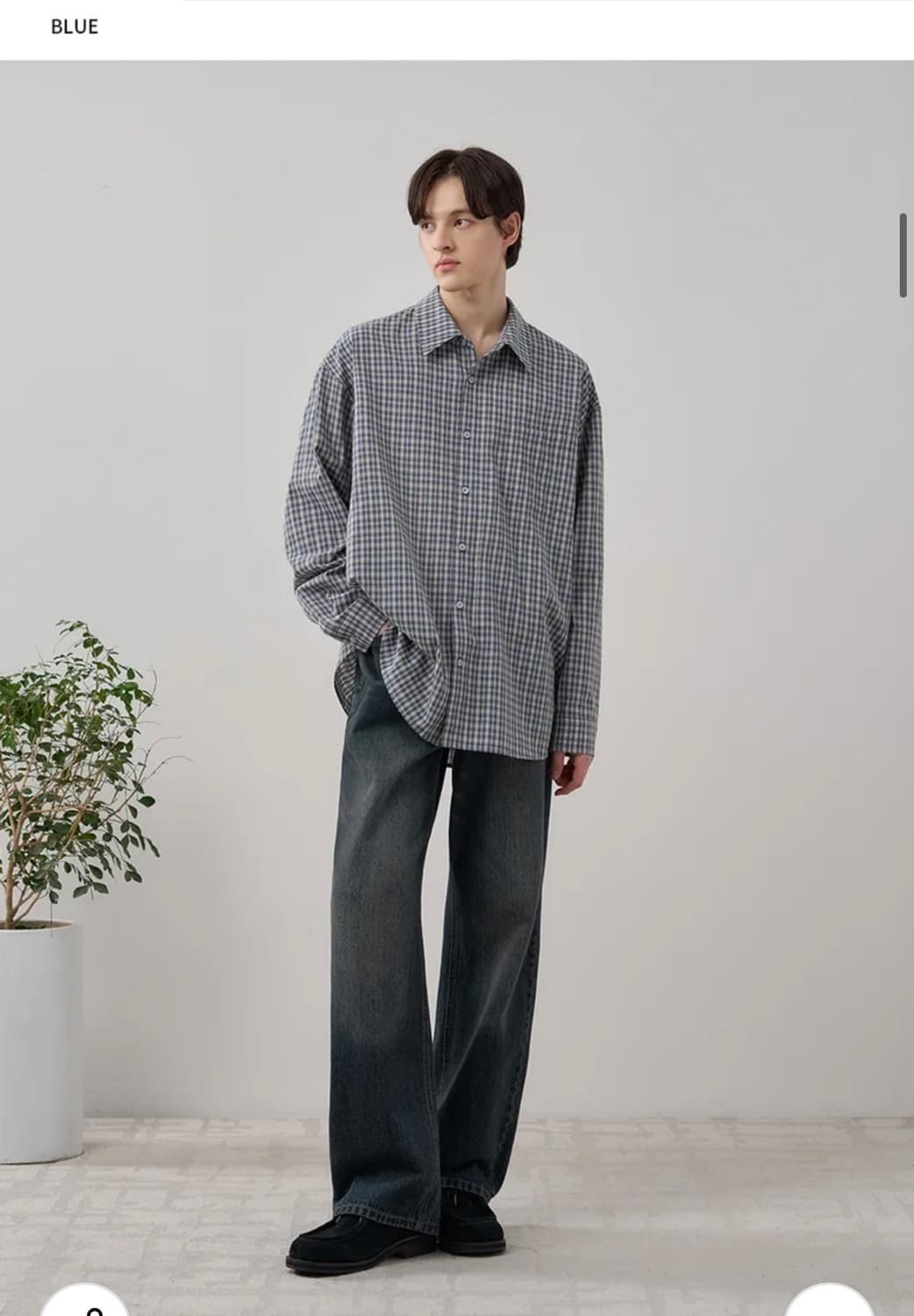 (XL) 드로우핏 해밀턴 미니멀 체크 셔츠 [BLUE] 판매 상품이미지3