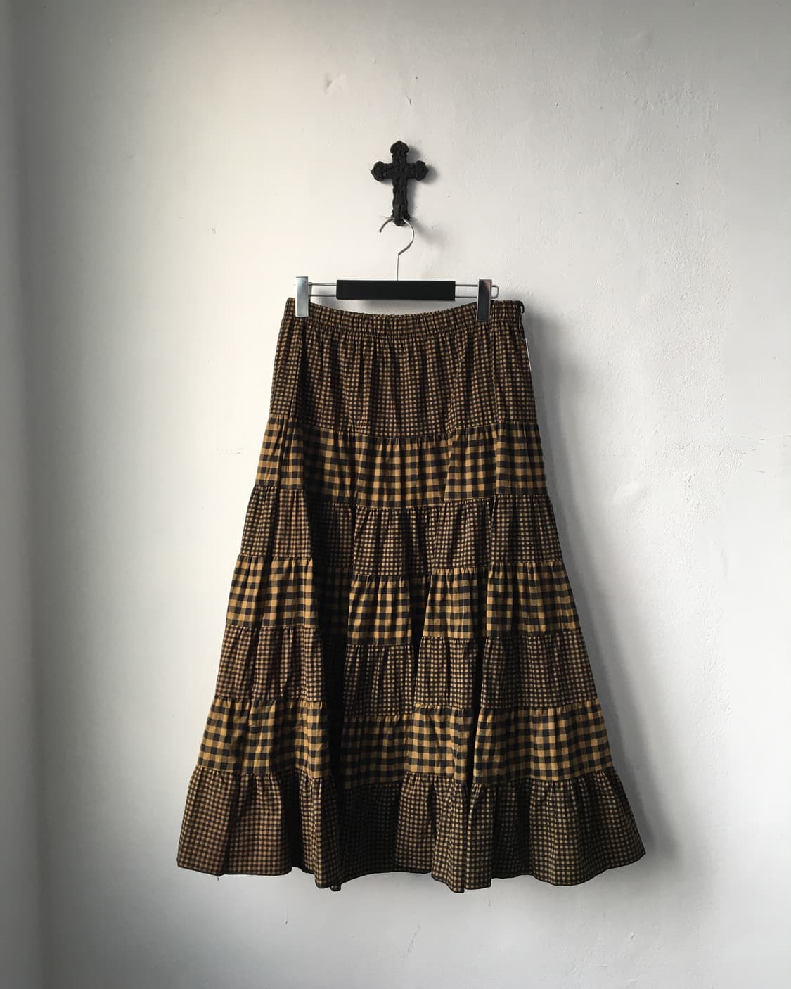 Check pattern mixed skirt 상품이미지2