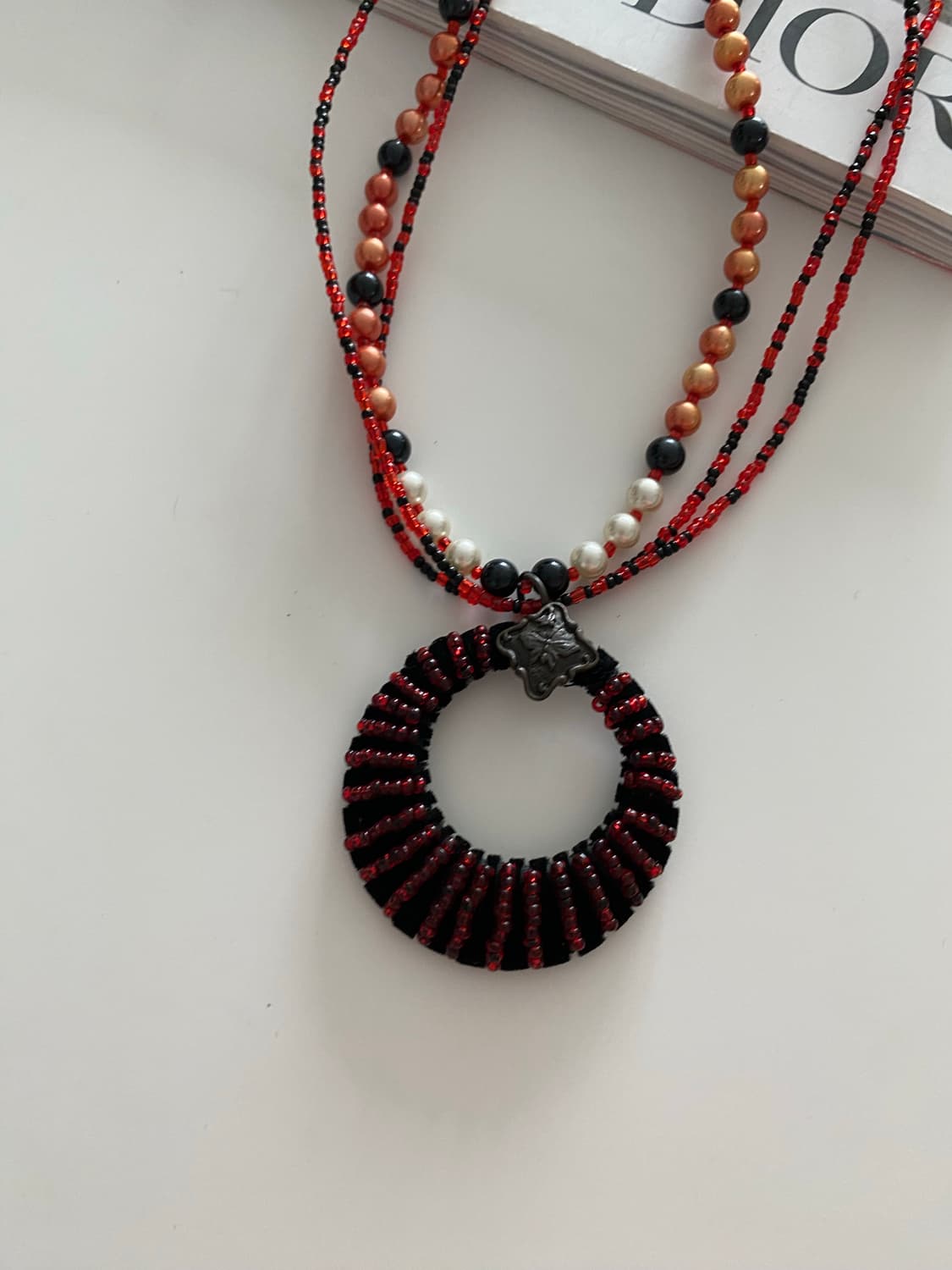 빈티지 나비 비드 목걸이 페어리 펑크 다크엔젤  상품이미지2