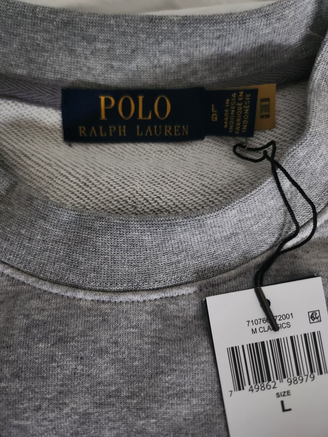 폴로 맨투맨 그레이 L 상품이미지2