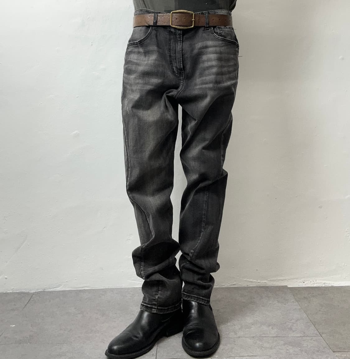 EVISU Black Faded Seagull Graphic Denim  상품이미지4