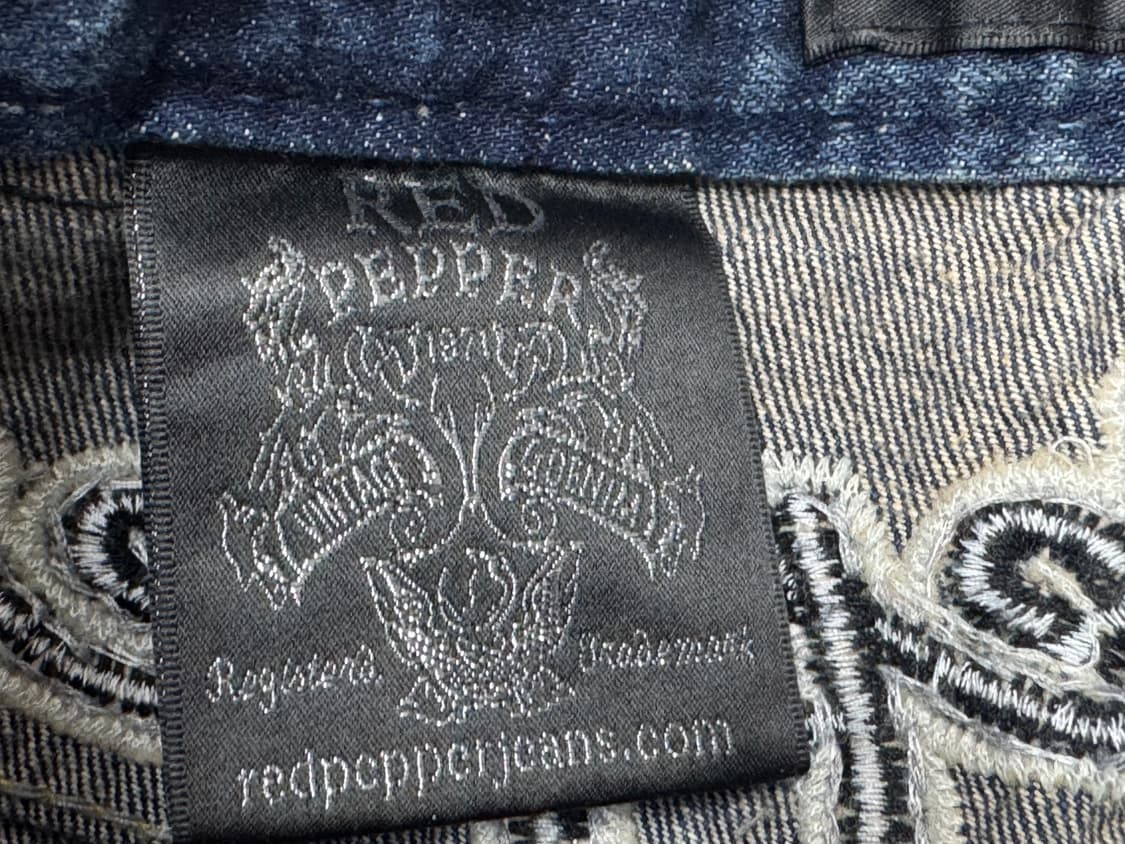 •RED PEPPER Y2K 자수 윙 포켓 데님 상품이미지9