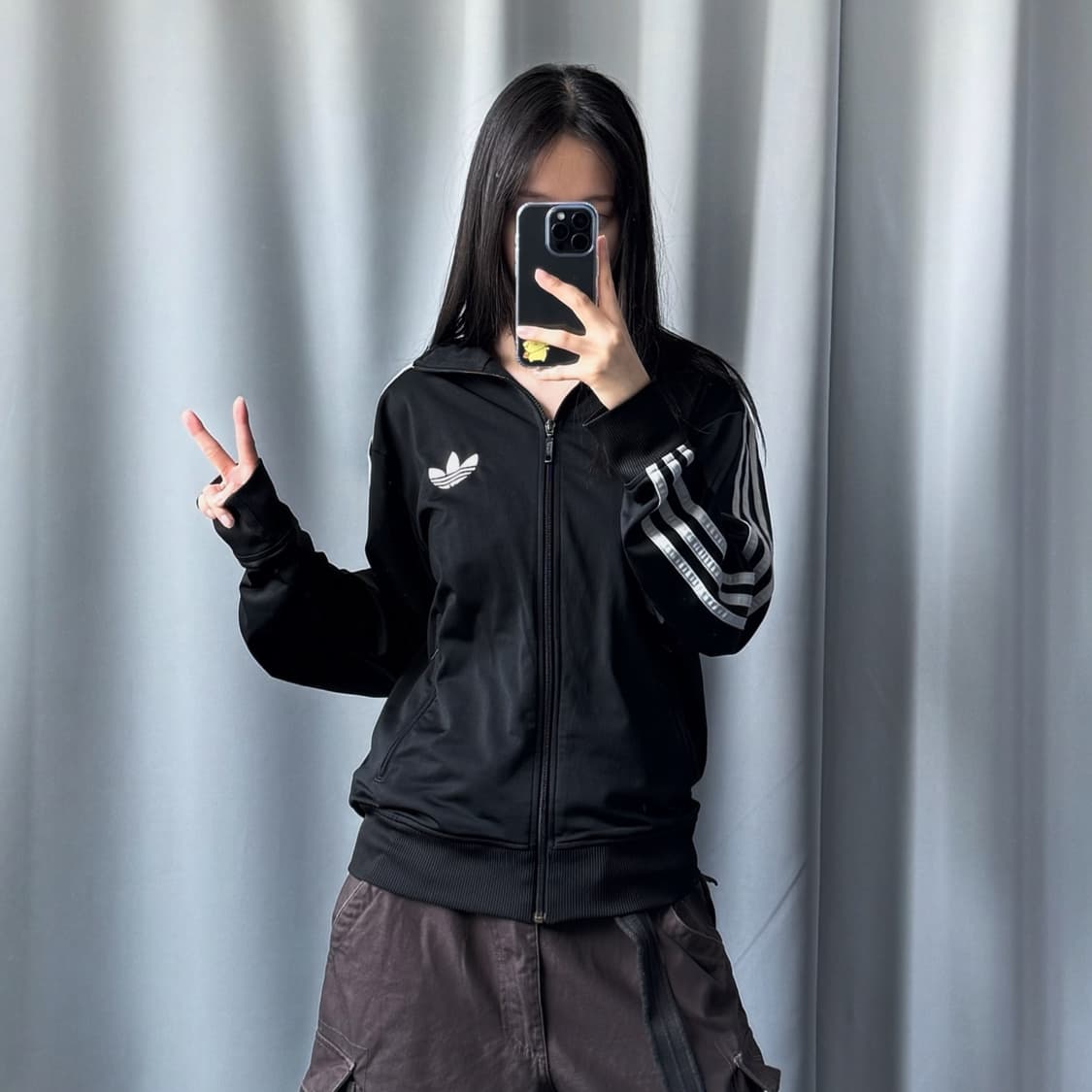 아디다스 루즈핏 파이어버드 블랙 져지 상품이미지1