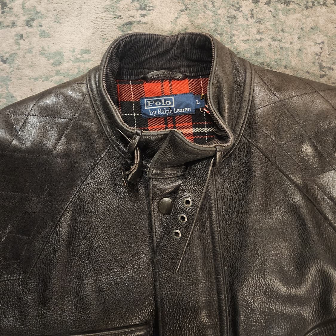 90s 오리지날 폴로 모터사이클 레더자켓 상품이미지6
