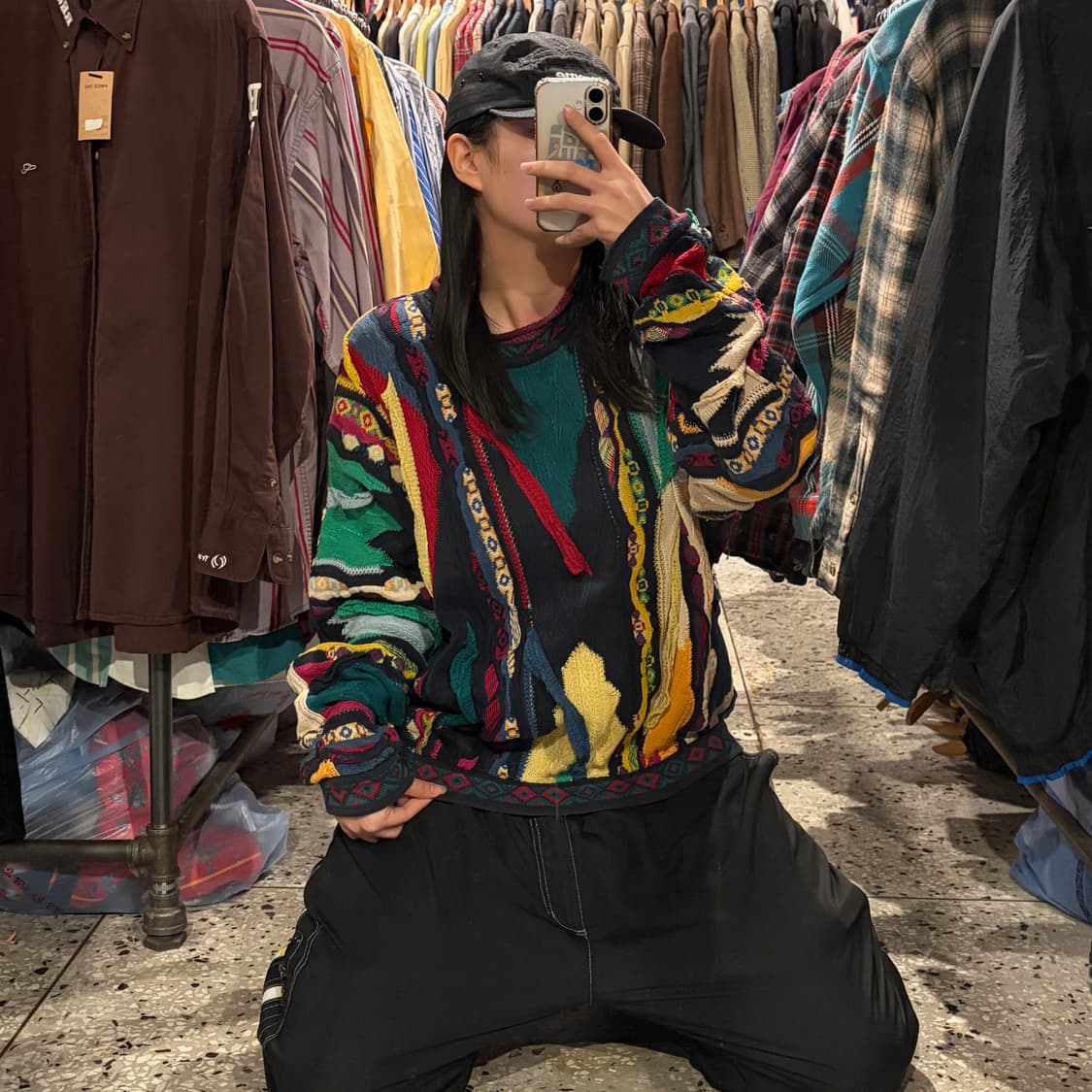 COOGI 쿠지 패치워크 케이블 니트
 상품이미지2