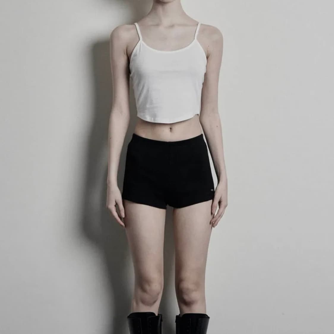 보헤미안서울 베이직 리브드 쇼츠 블랙 BASIC RIBBED 상품이미지1