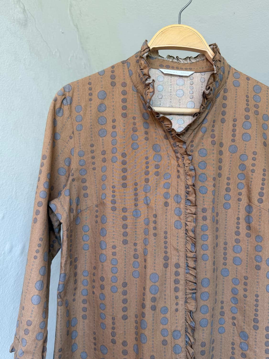 빈티지 러플 도트 셔츠 상품이미지2