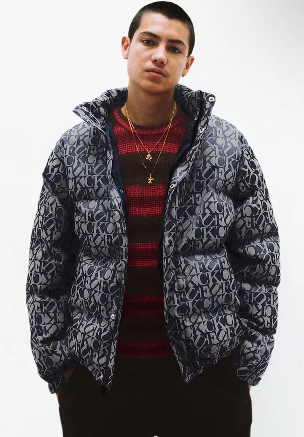 [s] 급처 슈프림 fuck 자카드 패딩 상품이미지1