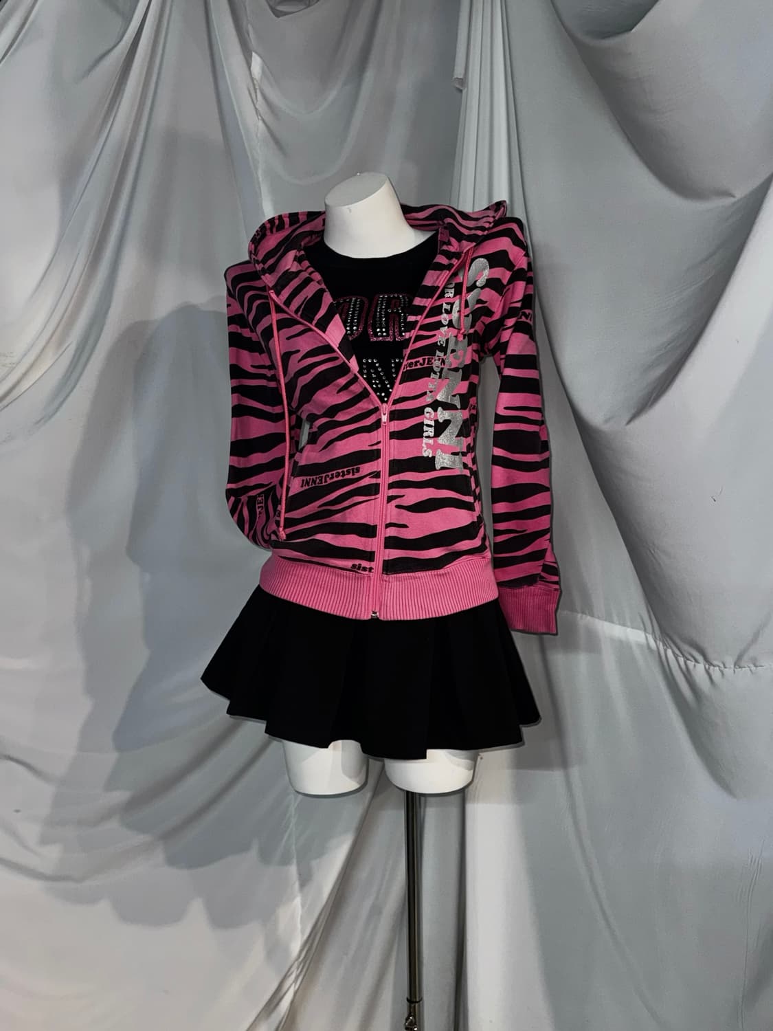 하라주쿠 핑크 지브라 데일리 팝 갸루 코디세트  상품이미지7
