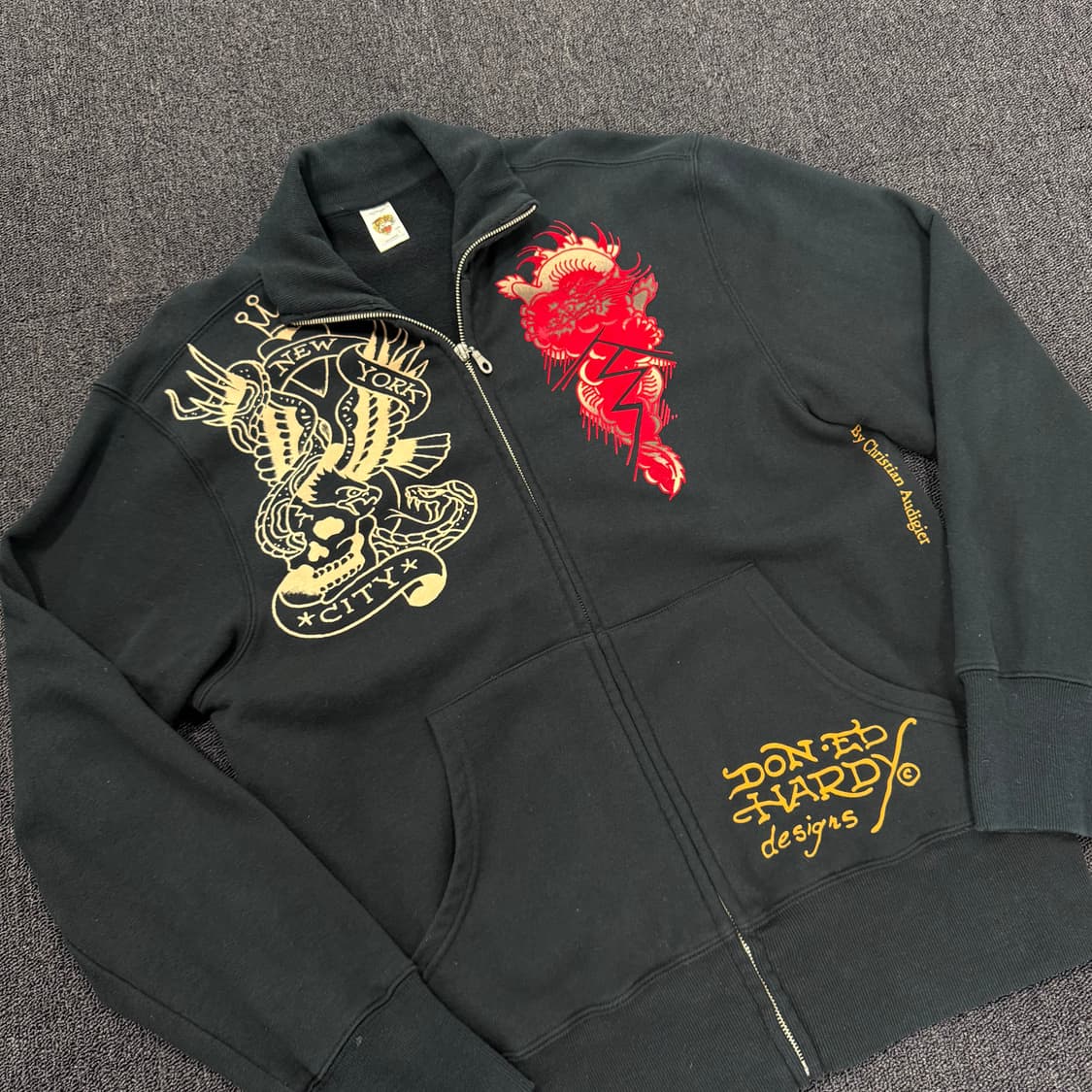 에드하디 타투 스컬 져지 자켓 상품이미지2