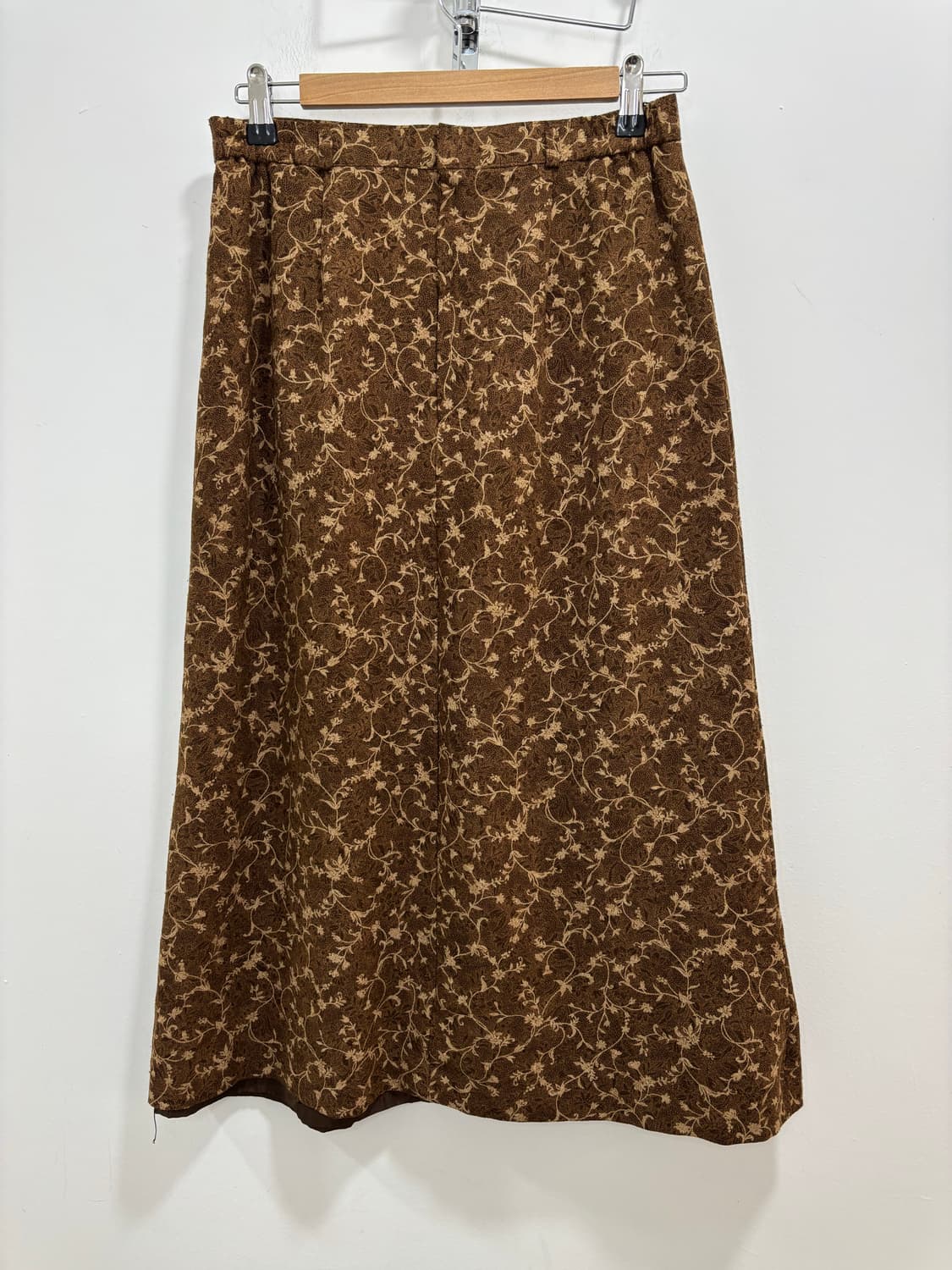일본 빈티지 브라운 플라워패턴 스커트 치마 상품이미지5