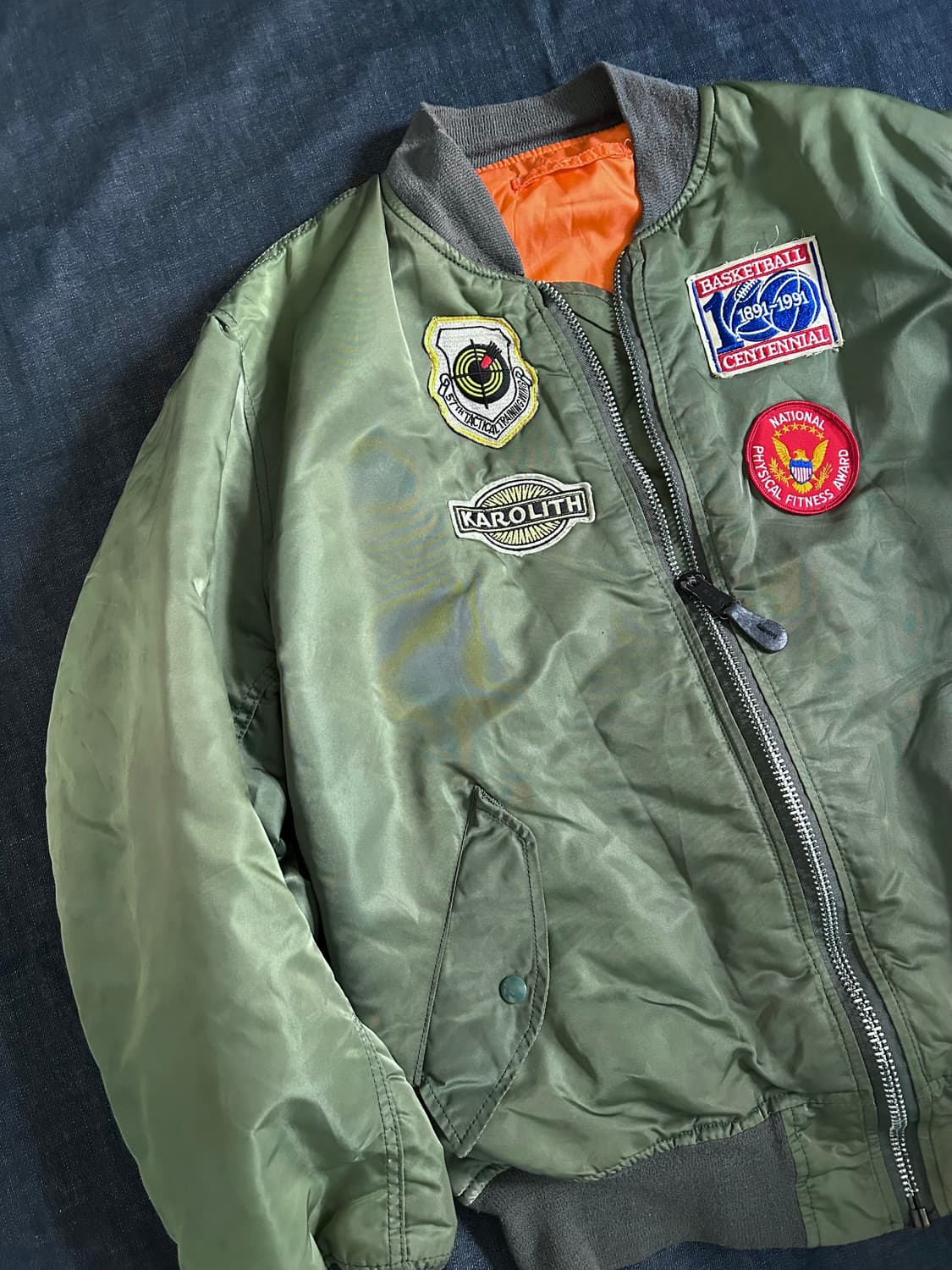 90s 알파인더스트리 ma-1 플라이트 자켓 Made in USA 상품이미지3