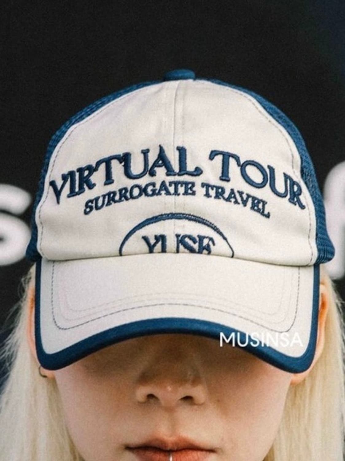 COLOR BLOCK MESH 볼캡 네이비 상품이미지4