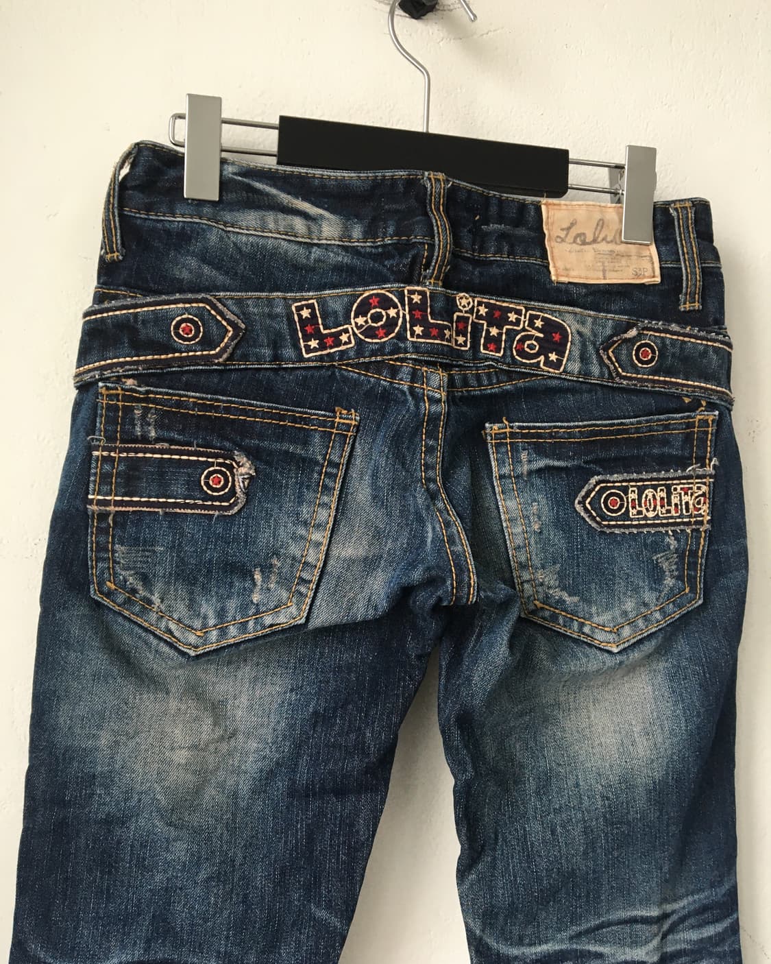 Back lettering point denim pants 상품이미지7