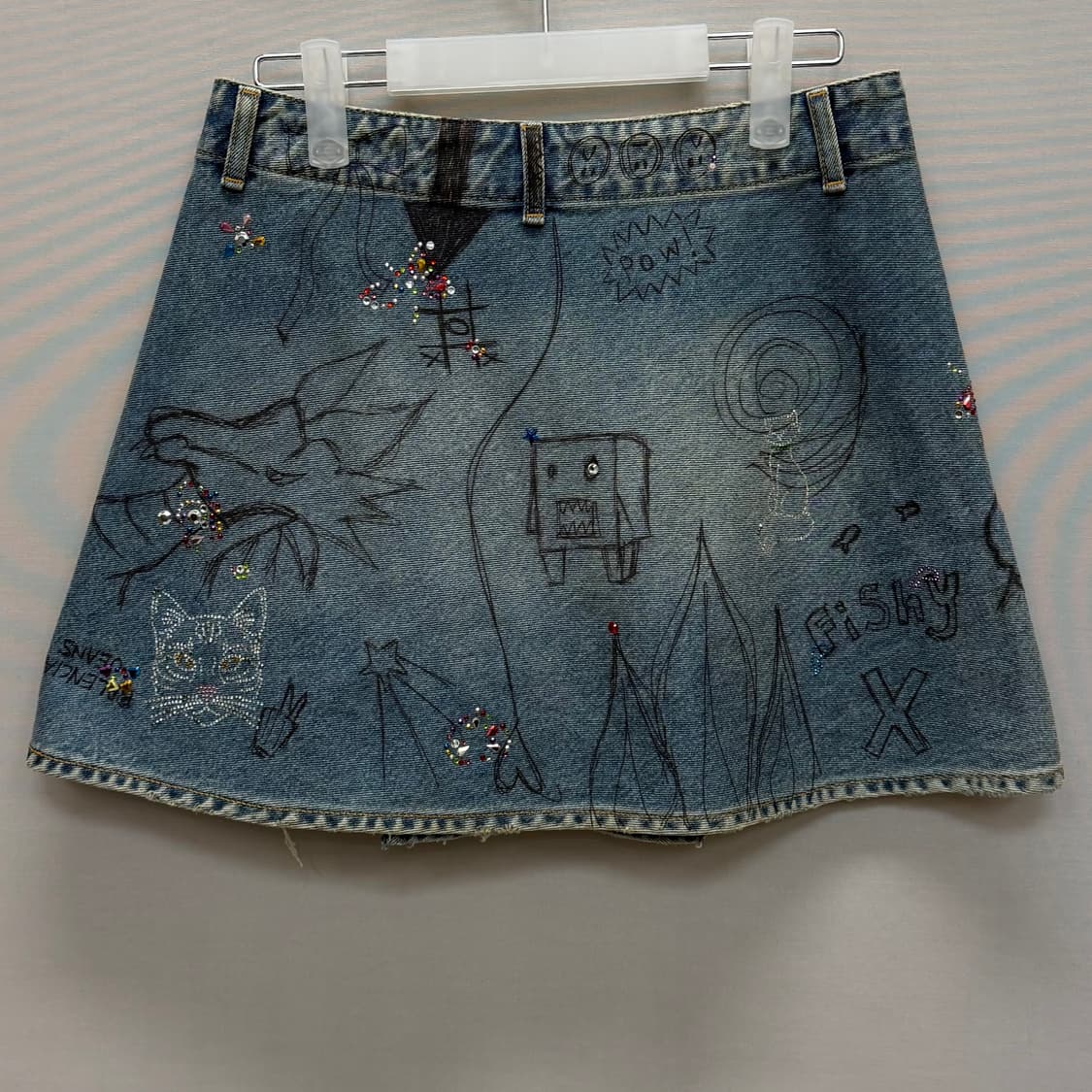 발렌시아가 그래피티 디스트로이드 크리스탈 데님 스커트 ( 28 ) 상품이미지4