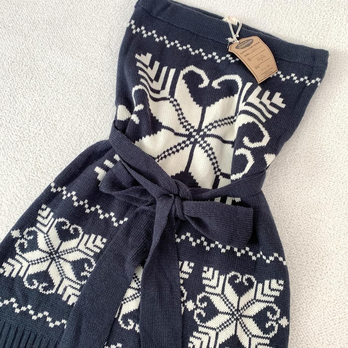 네이비 눈꽃노르딕 니트 미니원피스 상품이미지2