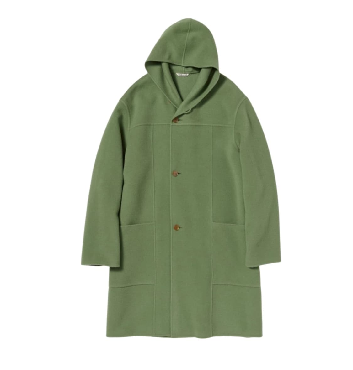 4) 오라리 벨루어 브러쉬드 울 후드 코트 세이지 그린 상품이미지1