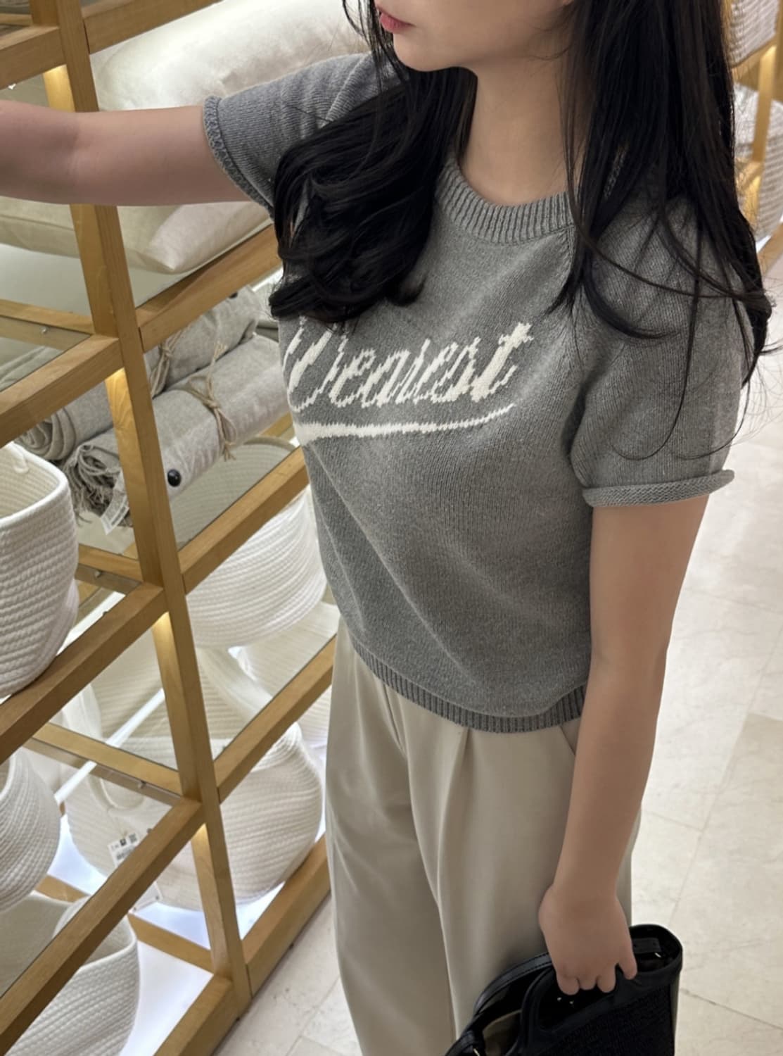 메이비베이비 디어리스트 Terrace 반팔 니트 그레이 상품이미지5