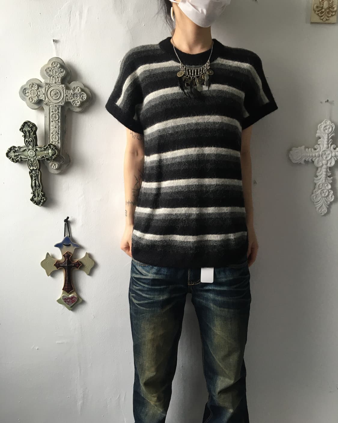 Alphaka stripe pattern knit 상품이미지1