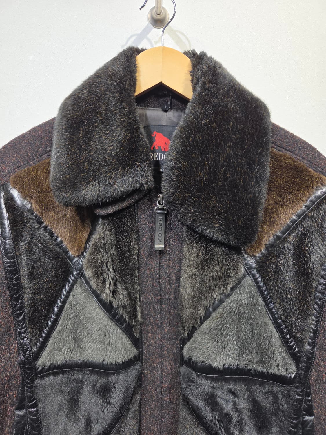 REDOX 레드옥스 울&소가죽 배색 패치워크 자켓 상품이미지3