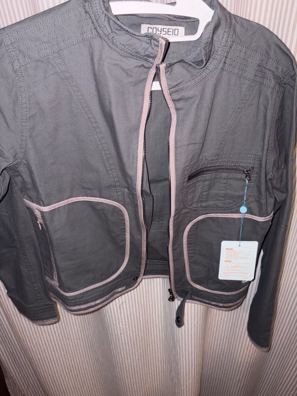 BINDING COTTON JACKET PURPLE GREY 상품이미지3