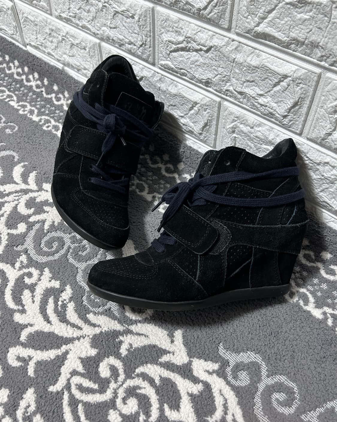 Ash 아쉬 블랙 히든 웨지힐 스니커즈 상품이미지1