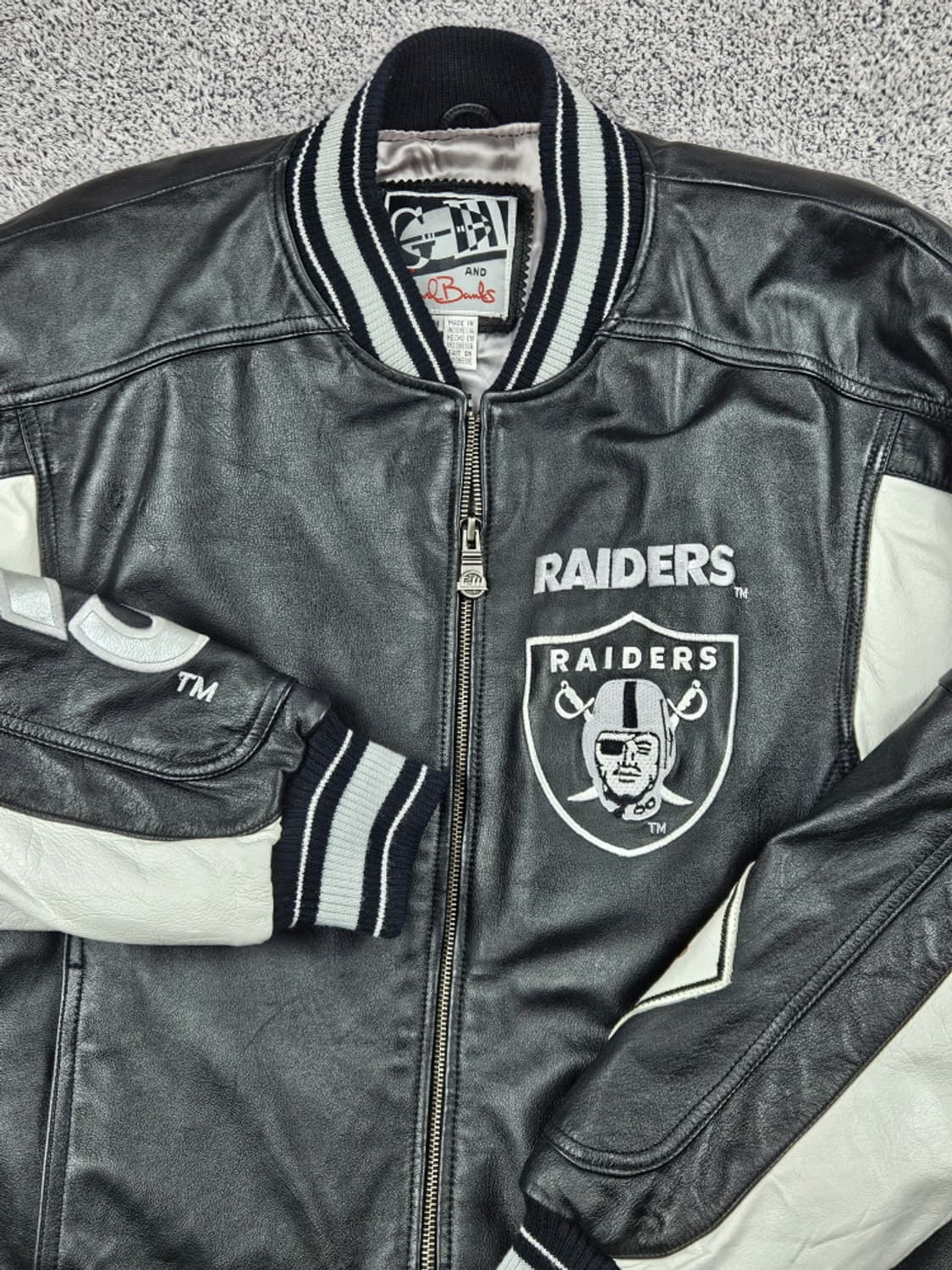 G-lii NFL 오클랜드 레이더스 배색 가죽 자켓 ( S )/ 9898 상품이미지6