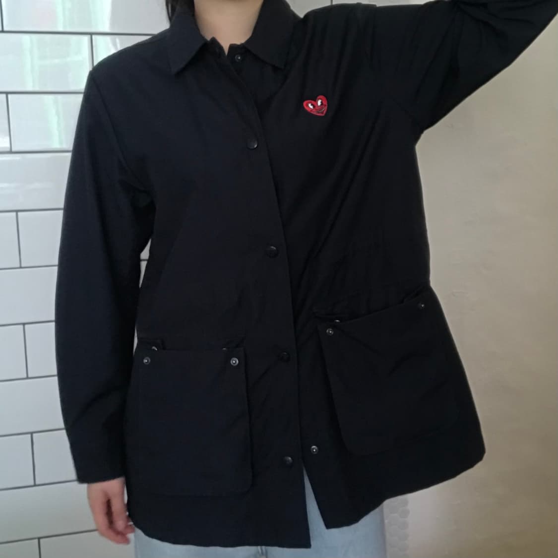 빈티지 하트 자수 코치 자켓 상품이미지3