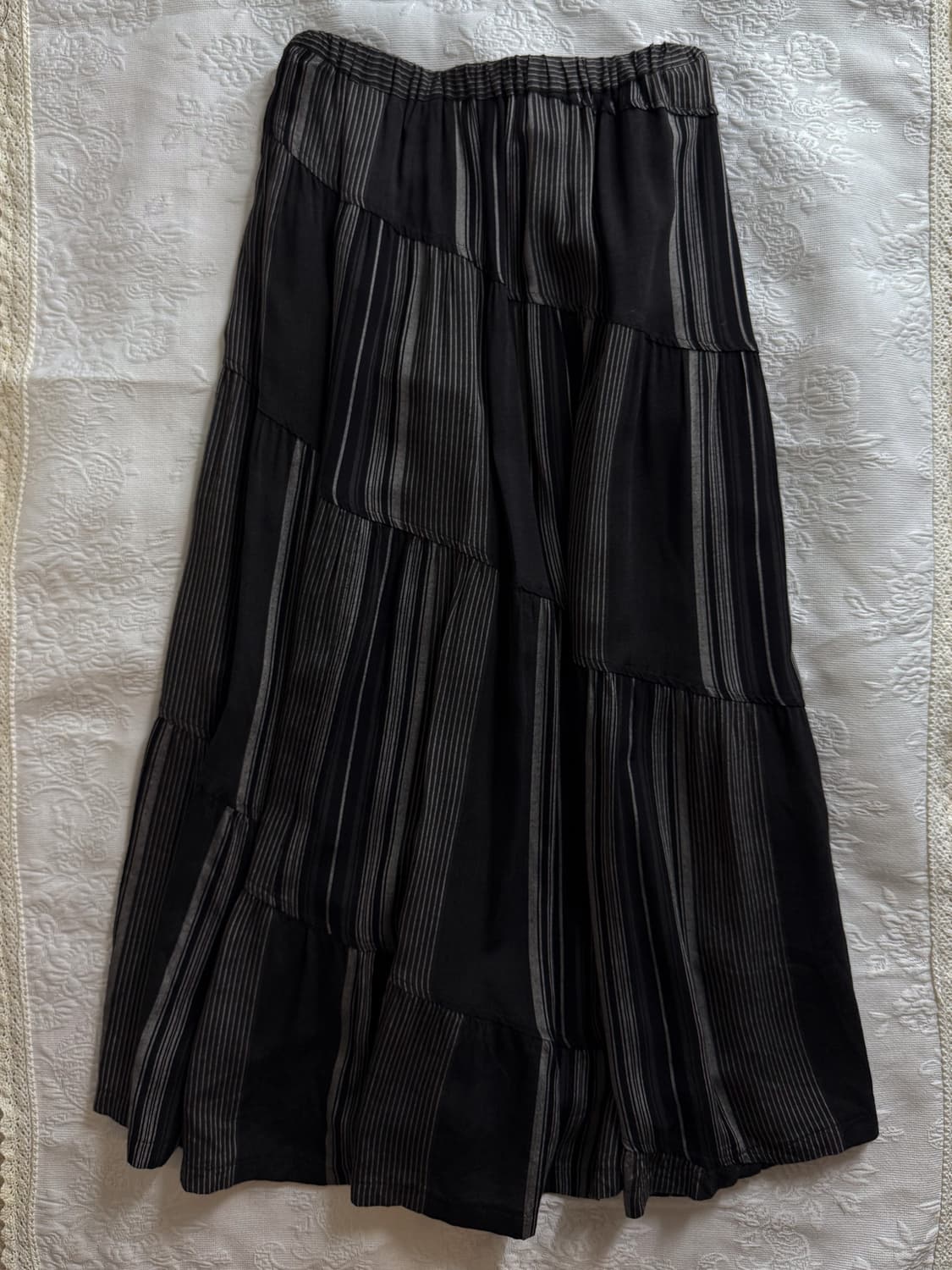 Striped Unbalanced Tiered Skirt 0218 상품이미지2