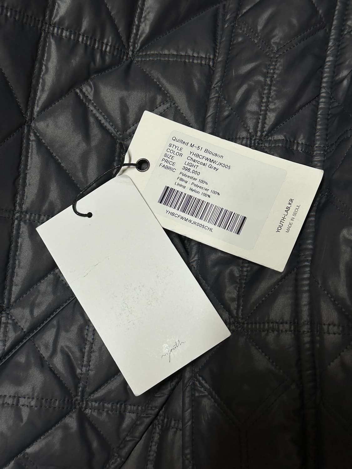 유스 퀼티드 M-51 블루종 차콜그레이 L 상품이미지4