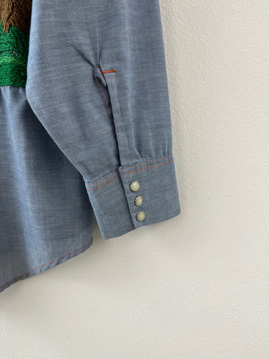 70s USA BIG MAC 빈티지 샴브레이 웨스턴 셔츠 상품이미지7