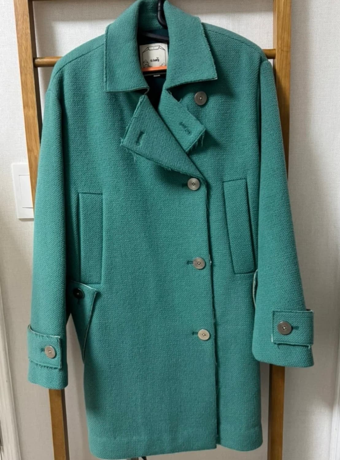 디자이너브랜드 tibaeg 티백 민트 프린지 울코트 M 편집샵 상품이미지3