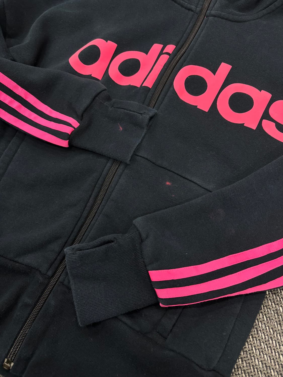 아디다스 레터링 후드집업 블랙핑크 상품이미지4