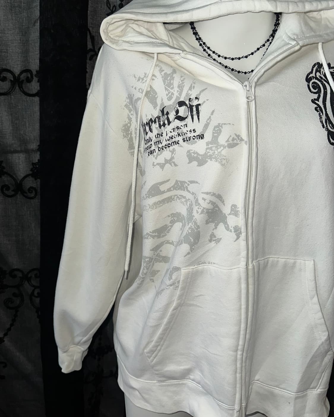 #BREAKOFF White Punk Hooded Zip-Up 상품이미지2