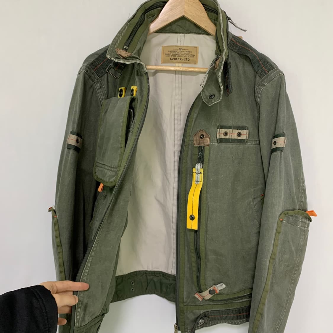 AVIREX 아비렉스 이큅먼트 야상 데님 자켓 카키 L 00s 2010 상품이미지7