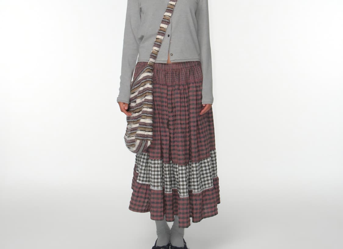 코이세이오 모리 체크 스커트 상품이미지2