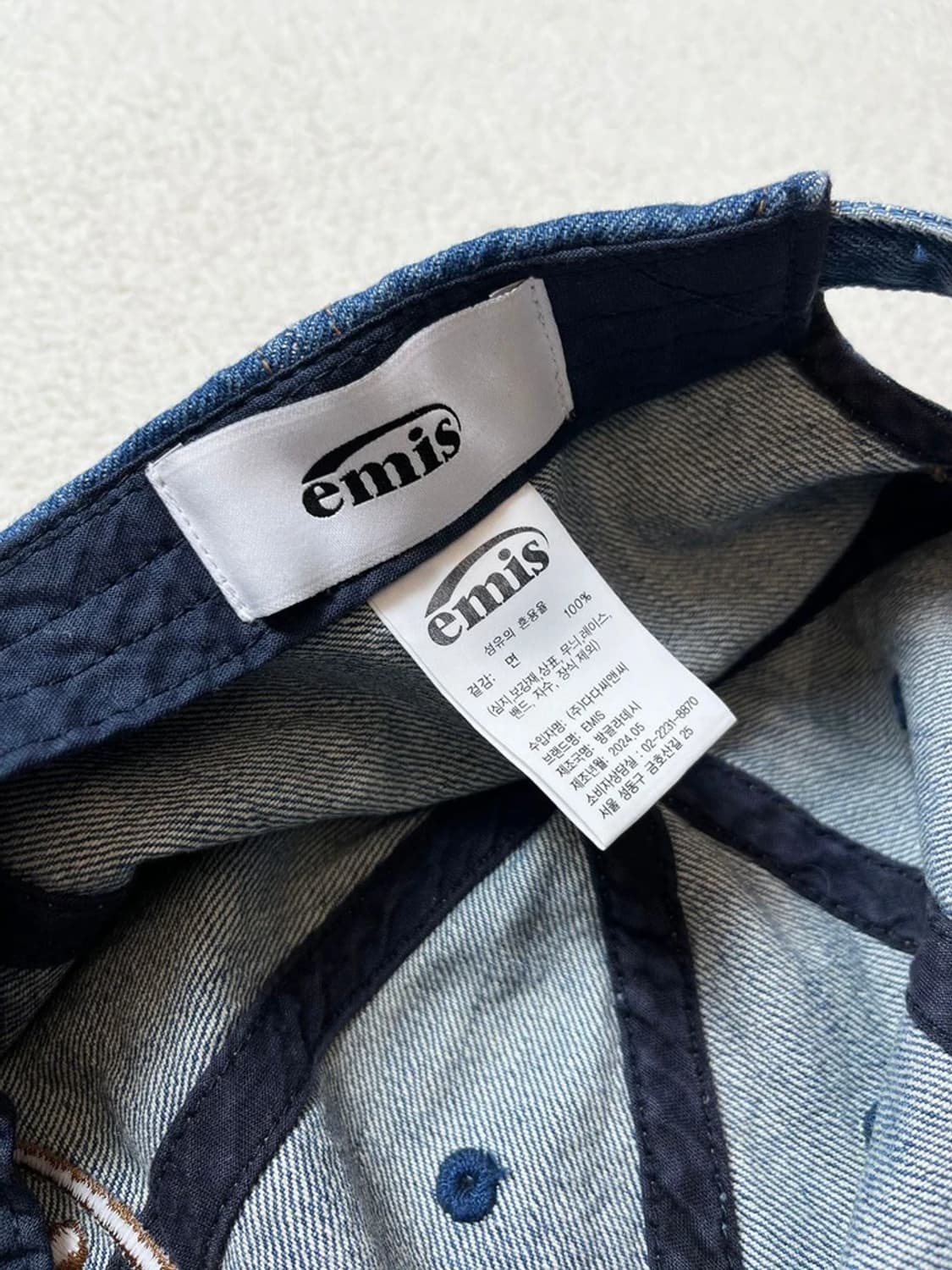 이미스 24FW 워시드 데님 볼캡 A1815 상품이미지6