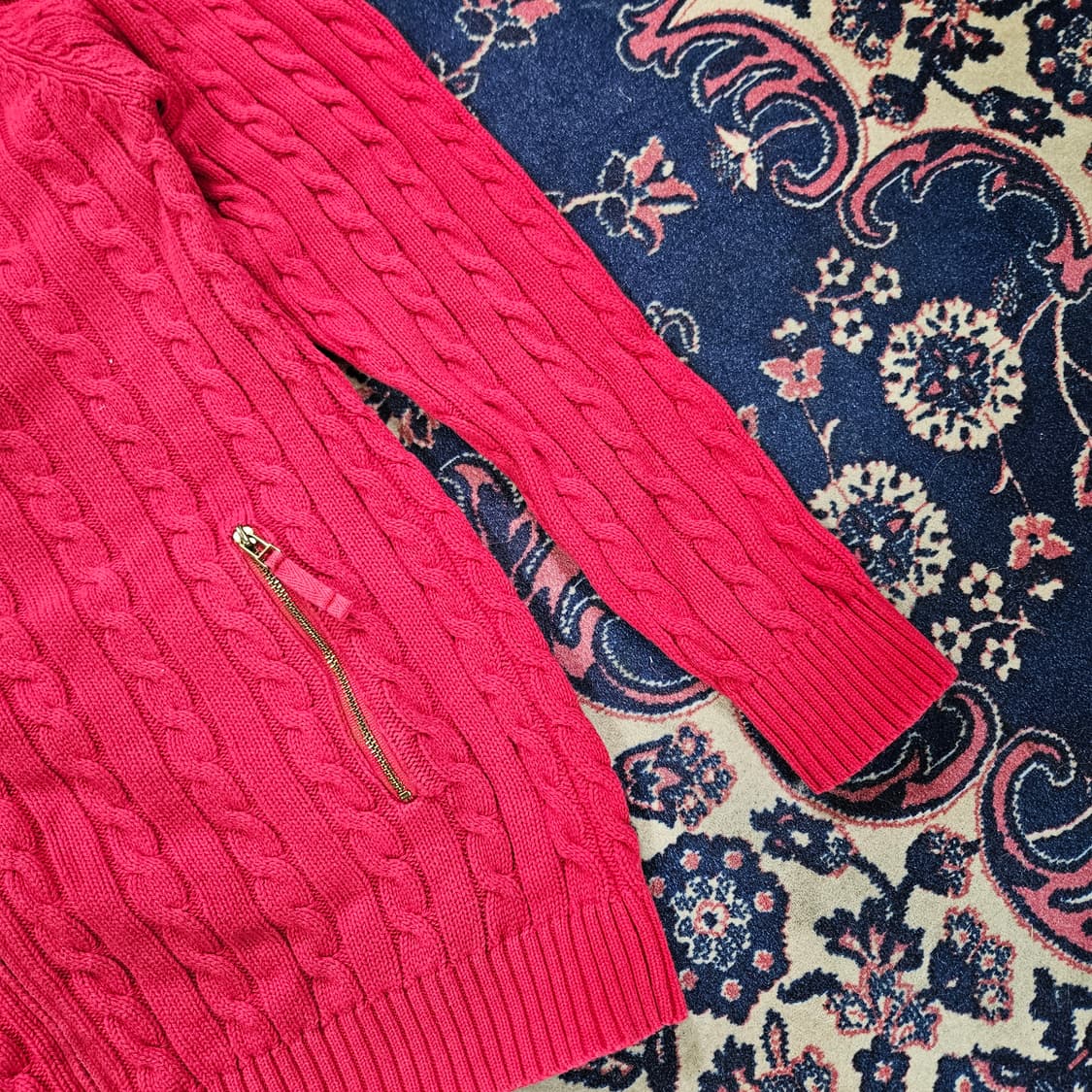 폴로랄프로렌 포니 자수 코튼 꽈베기 집업 가디건 L size 상품이미지5