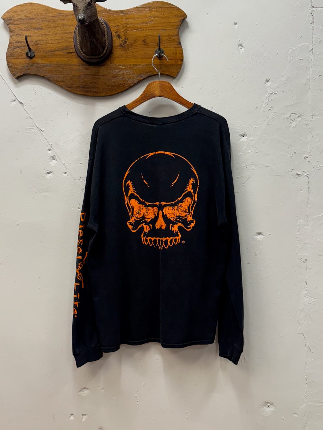 XL) GILDAN Diesel Life Skull Graphic Lon 상품이미지2