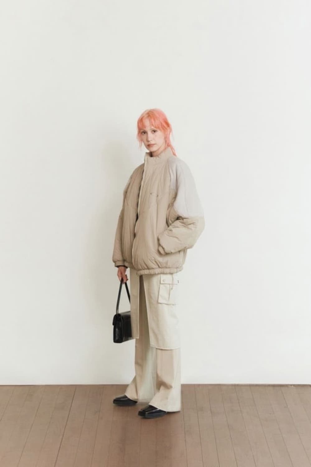 미스치프 롬버스 패딩 베이지 상품이미지2