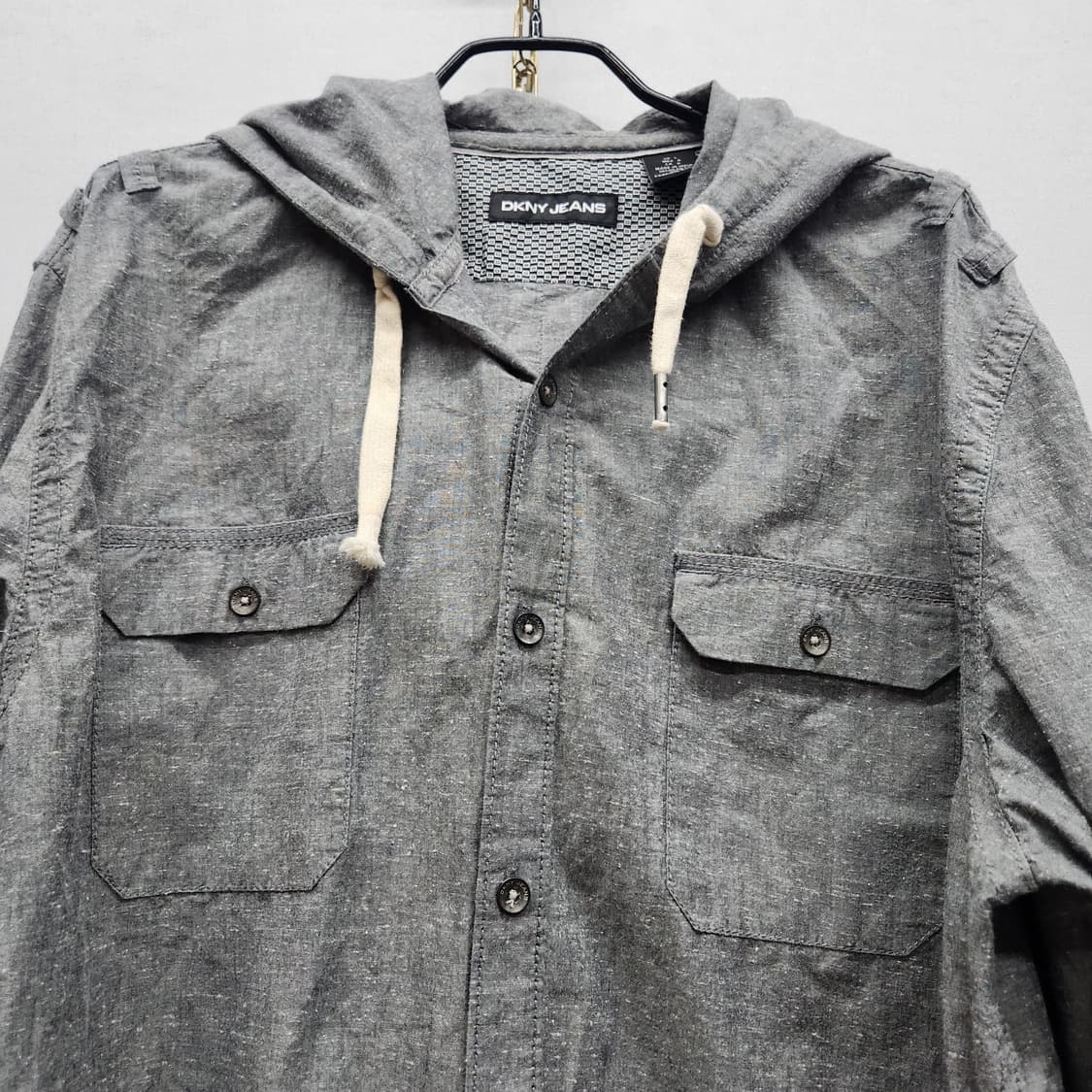 DKNY 진스 투포켓 후드 셔츠 L(XL) 상품이미지2