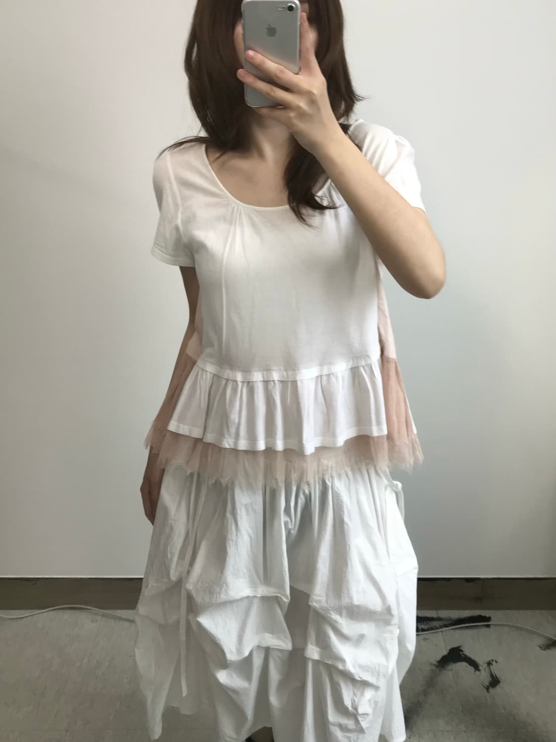 miu miu 레이어드 반팔 티셔츠 상품이미지1