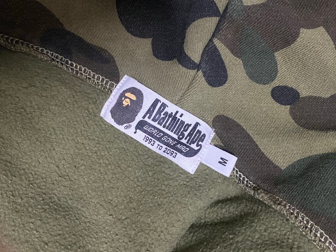 (정품) M 녹계 베이프 퍼스트 카모 샤크 후드집업 아미 그린 상품이미지5