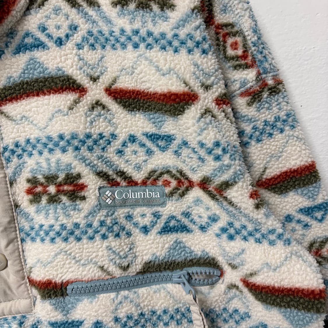 컬럼비아 패턴 반집업 플리스 상품이미지3