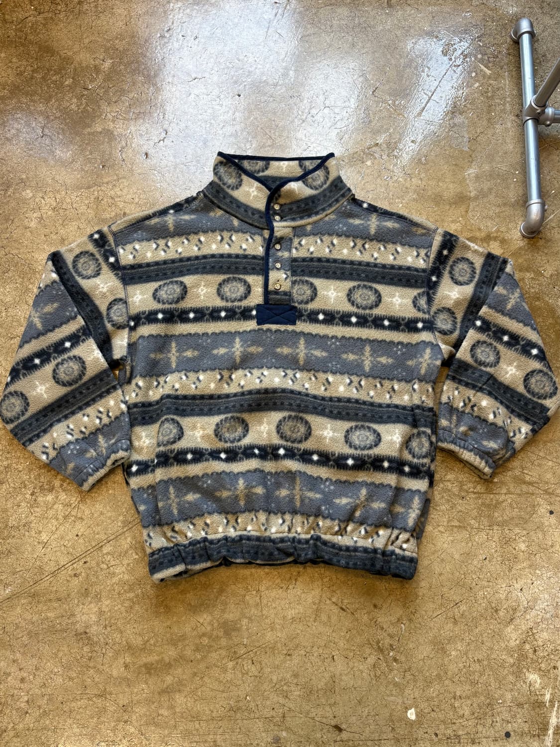 North River 빈티지 패턴 플리스 풀오버 상품이미지1