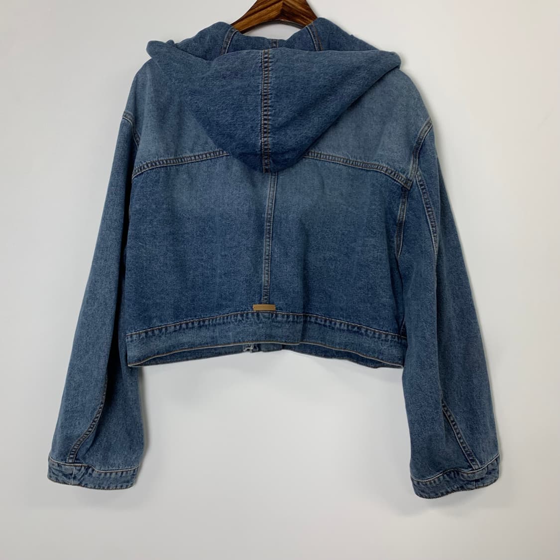 시스템 데님 크롭 후드 자켓 상품이미지3