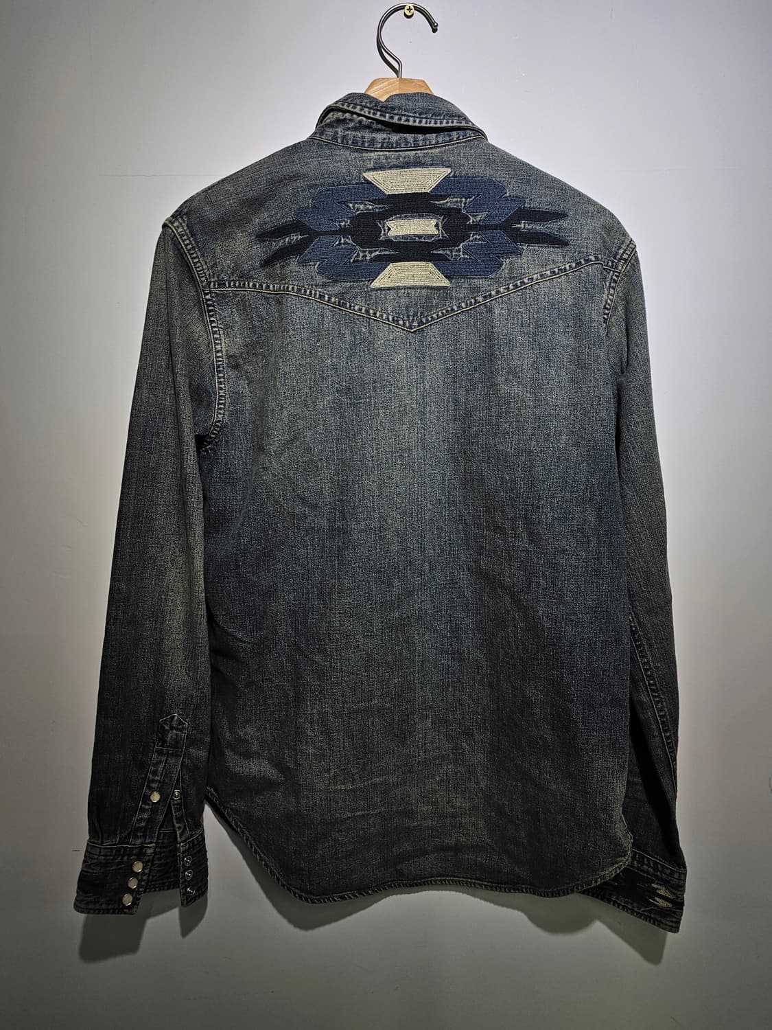 RRL 데님 웨스턴 셔츠 (웨스턴 요크 패턴)m 상품이미지7